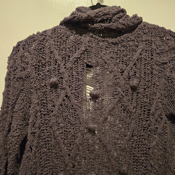 Anthropologie Grey Crocheted Cardigan - Size Small - Picture 6 of 7